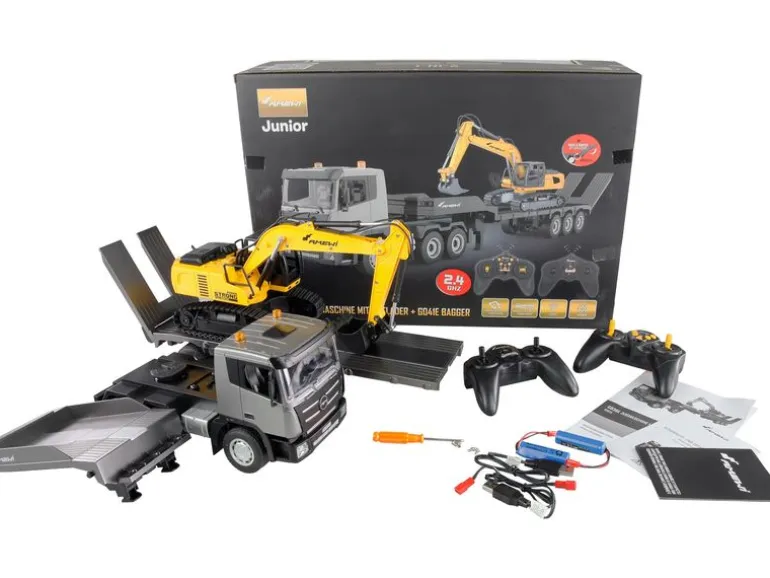 Amewi Lastwagen G836E Zugmaschine und Bagger Set RTR