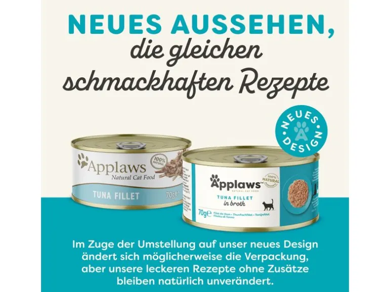 Applaws Nassfutter Dose Thunfischfilet, 24 x 70 g