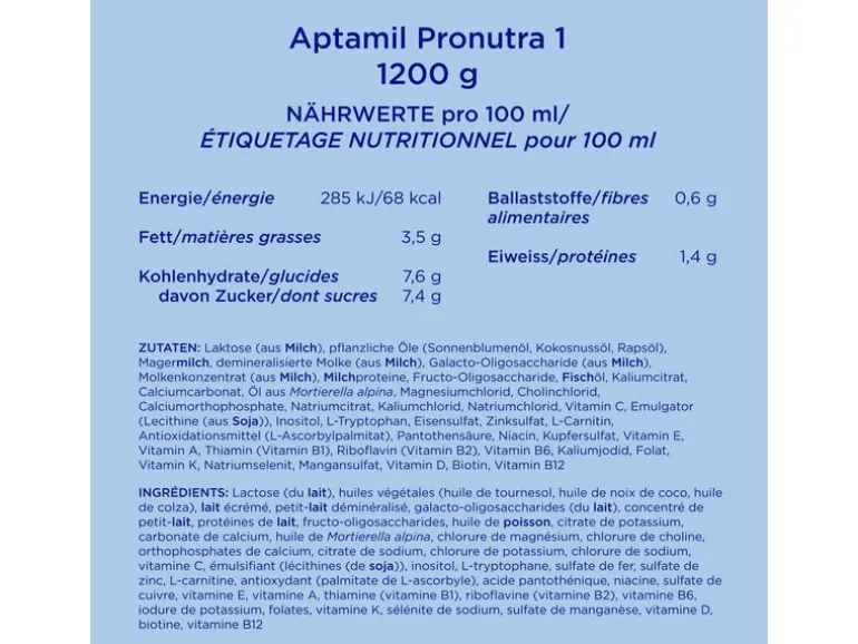 Aptamil Anfangsmilch Pronutra 1, 2x 600 g