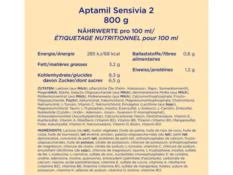Aptamil Folgemilch Sensivia 2, 4x 800 g