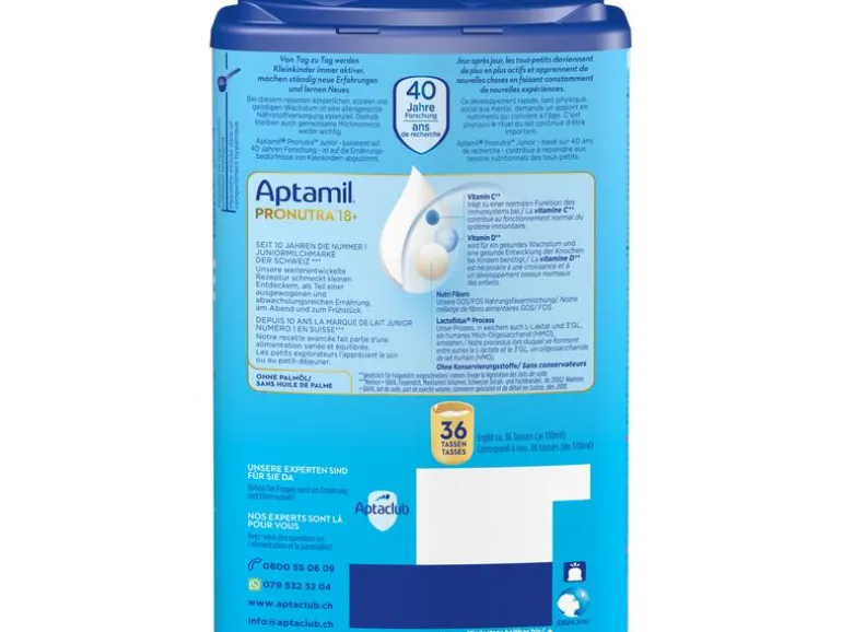 Aptamil Juniormilch Pronutra Junior 18+ Nature, Monatsbox 4x 800 g
