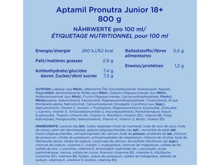 Aptamil Juniormilch Pronutra Junior 18+ Nature 800 g
