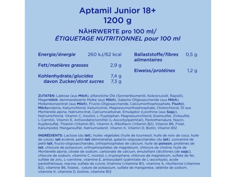 Aptamil Juniormilch Pronutra Junior 18+ Nature, 6x 600 g