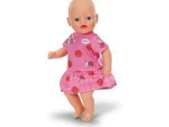 Baby Born Puppenkleidung Kleid mit Erdbeeren und Marienkäfern Pink