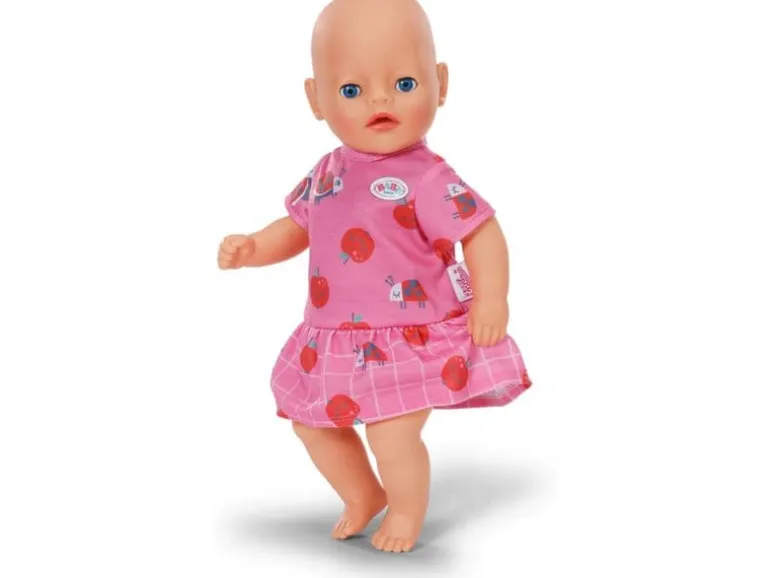 Baby Born Puppenkleidung Kleid mit Erdbeeren und Marienkäfern Pink