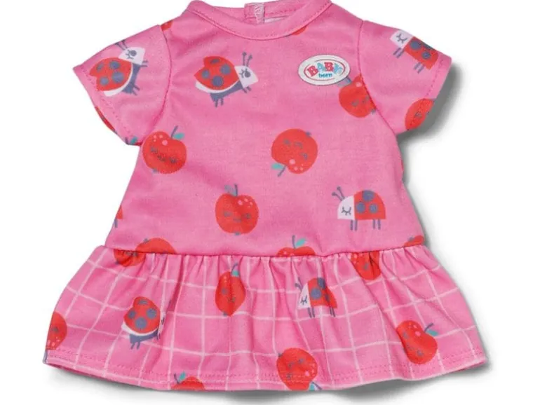 Baby Born Puppenkleidung Kleid mit Erdbeeren und Marienkäfern Pink