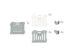 BABY CARE Laufgitter Melange Grey 2.19 m x 1.47 m x 63 cm