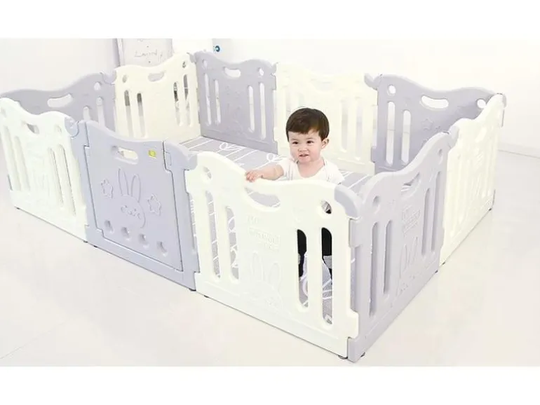 BABY CARE Laufgitter Melange Grey 2.19 m x 1.47 m x 63 cm