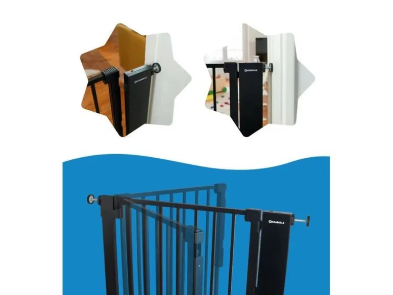 Badabulle Treppenschutzgitter Safe & Pass Metall Schwarz 75-81.5 cm