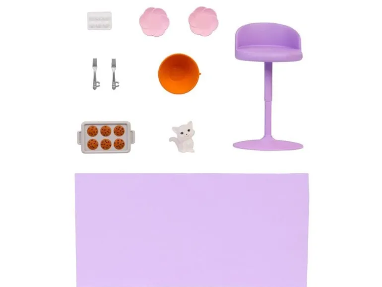 Barbie Barbie Wochenend-Haus mit Puppe, 30 cm, 4 Spielbereiche