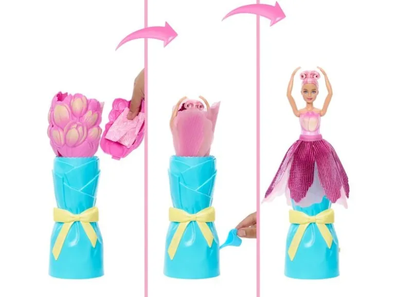 Barbie Spielset Flower Surprise Puppe Pink Tulpe