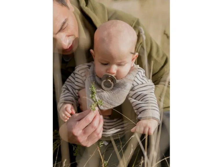 Bibs Bandana Bib Bio-Baumwoll-Musselin Weiss Elfenbein