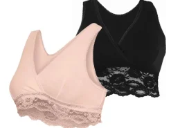 Carriwell Still-BH mit Spitzen Schwarz + Nude, XL