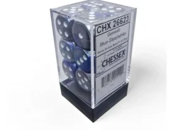 Chessex Würfelset Gemini 16 mm d6 Blau-Stahl/Weiss 12 Stk.