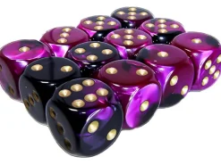 Chessex Würfelset Gemini 16 mm d6 Schwarz-Lila/Gold 12 Stk.