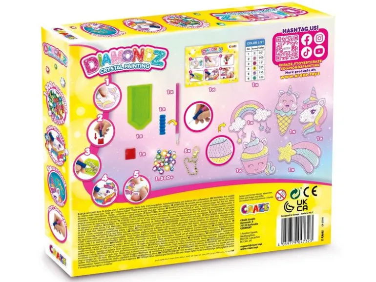 Craze Bastelset Diamondz – Painting Keychain Set Unicorn