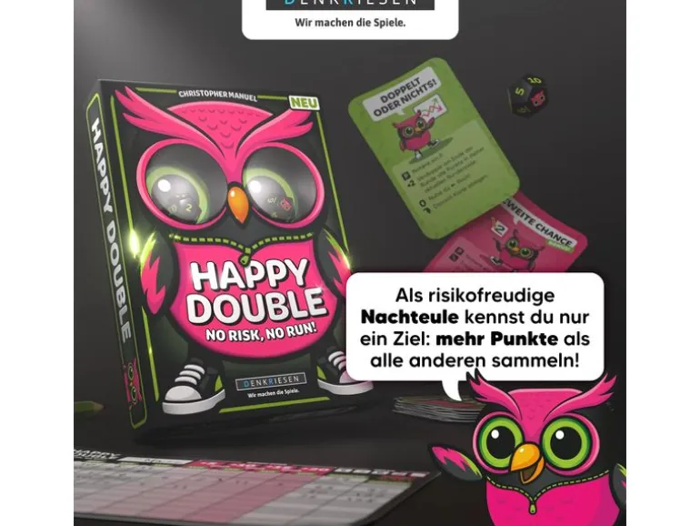 Denkriesen Familienspiel Happy Double – No Risk No Run! -DE-