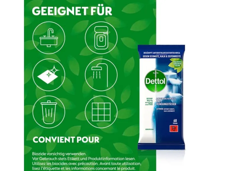 Dettol Bad-Reinigungstücher Bergfrische 60 Stück