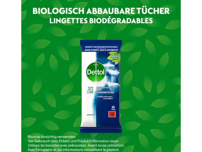 Dettol Bad-Reinigungstücher Bergfrische 60 Stück