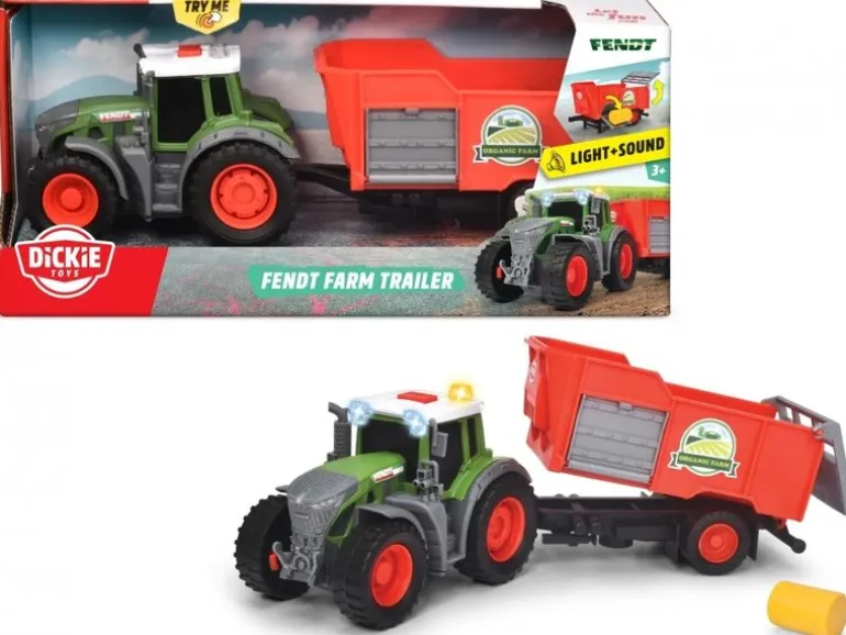 Dickie Toys Landwirtschaftsfahrzeug Fendt Traktor mit Anhänger