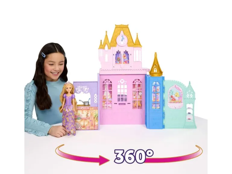 Disney Princess Rapunzel-Puppe und Schloss-Spielset Faltbar