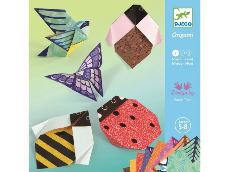 DJECO Bastelset Dans mon jardin Origami Gartentiere Papierkunst