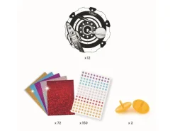 DJECO Bastelset Kreisel Weltraum mit Metallic-Effekten