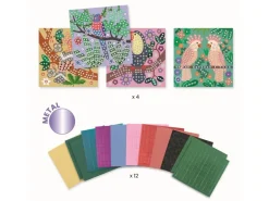 DJECO Bastelset Mosaik Vögel Metallic-Schaumstoffsteine