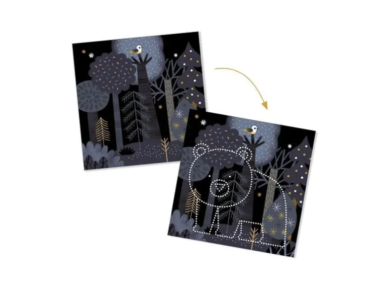 DJECO Bastelset Prickelbilder Nacht