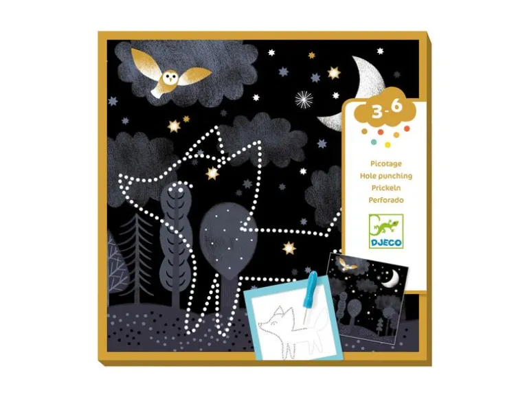DJECO Bastelset Prickelbilder Nacht