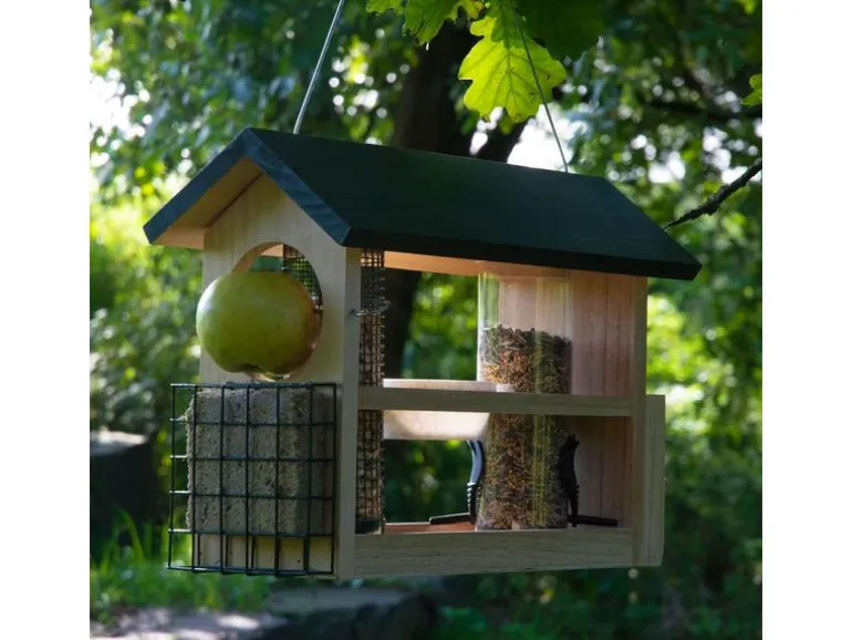 dobar Vogelfutterstation 7-in-1, 39 x 19 x 29 cm, Holz
