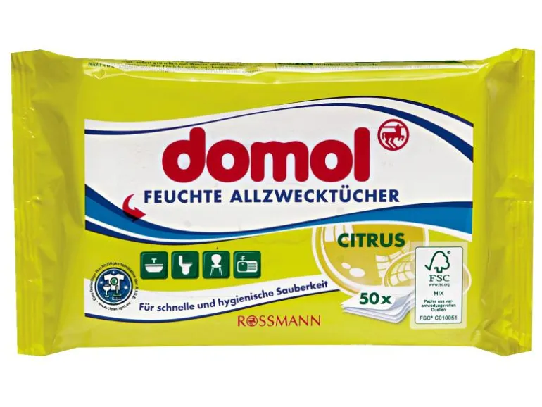 Domol Feuchte Allzwecktücher Citrus 3 x 50 Stück