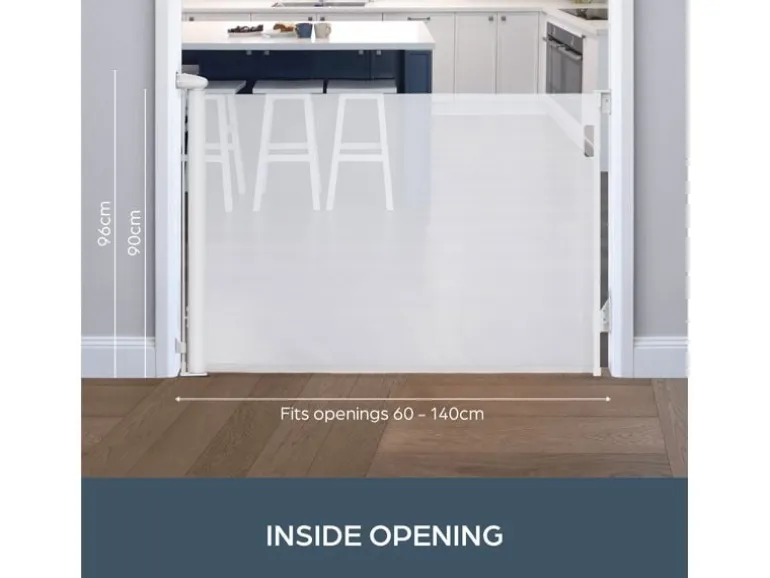 DREAMBABY Türschutzgitter Glide n Hide 60 cm - 140 cm Weiss