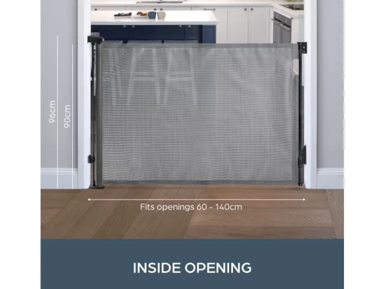 DREAMBABY Türschutzgitter Glide n Hide 60 cm - 140 cm Grau