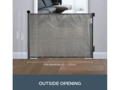 DREAMBABY Türschutzgitter Glide n Hide 60 cm - 140 cm Grau