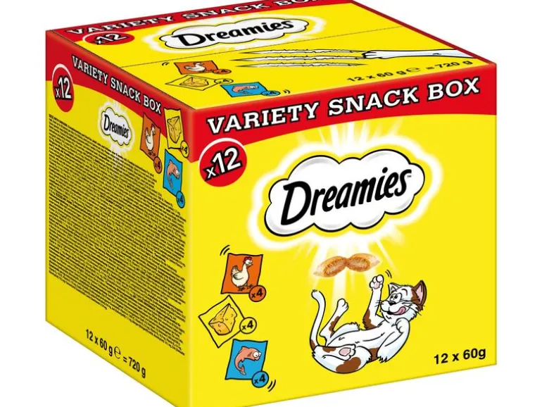 Dreamies Katzen-Snack Varietätenbox, 12 x 60 g