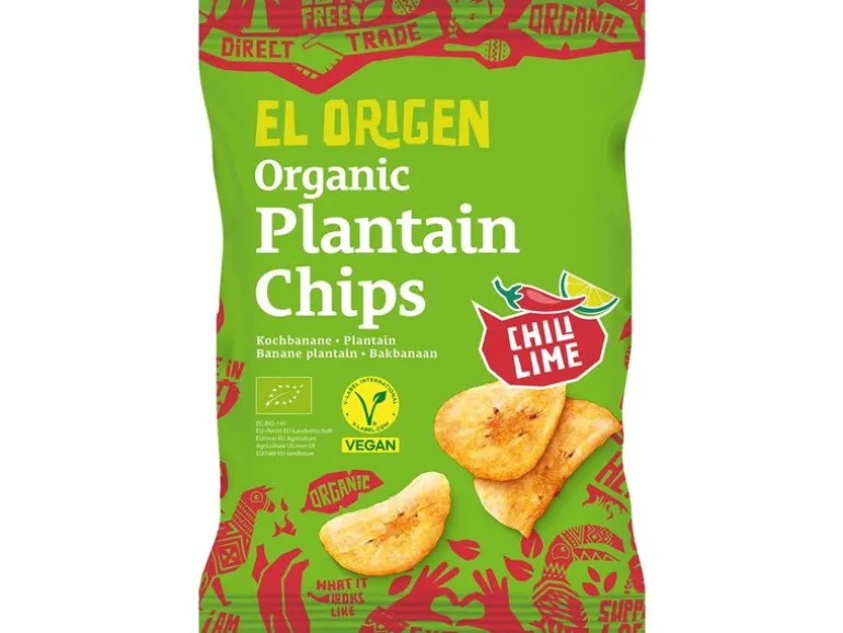 El Origen Kochbananen Chips Chili Lime Beutel 80g