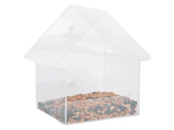 Esschert Design Fenster-Vogelhaus Acryl transparent