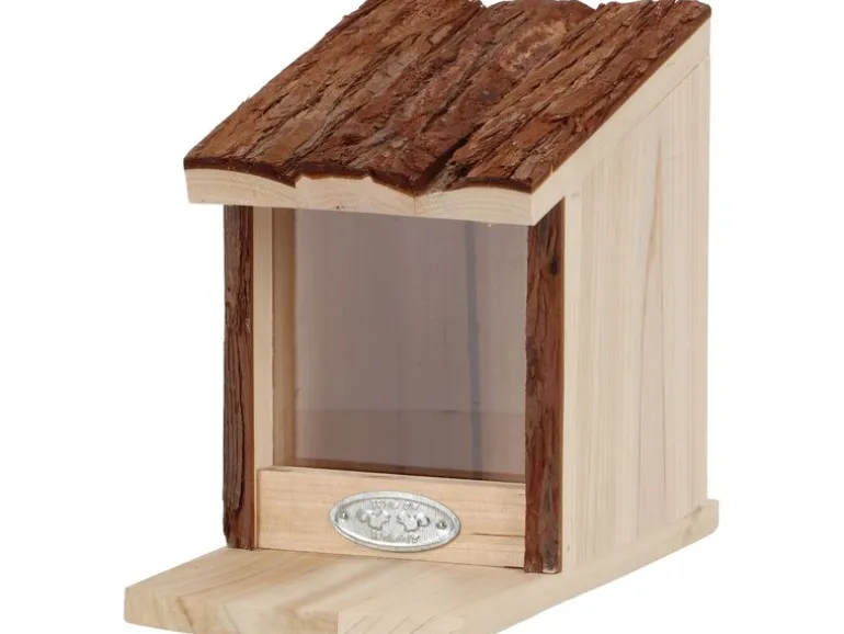 Esschert Design Futterspender Eichhörnchenfutterhaus mit Rindendach