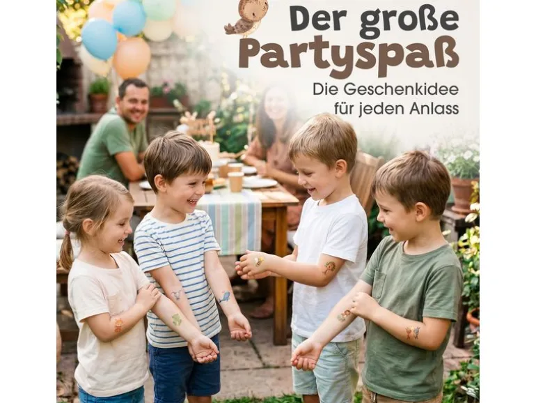 Eulentaler Tattoos für Kinder mit süssen Tier Motiven 100 Stück