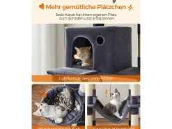 Feandrea Kratzbaum XXL, 206 cm, Rauchgrau/Beige