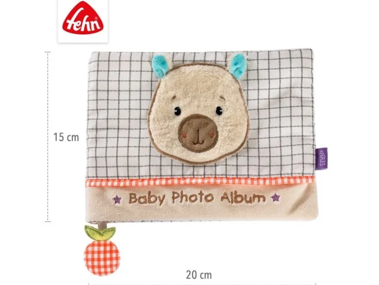 fehn Fotoalbum Capybara, Stoff, Beige / Braun, 20 x 15 cm