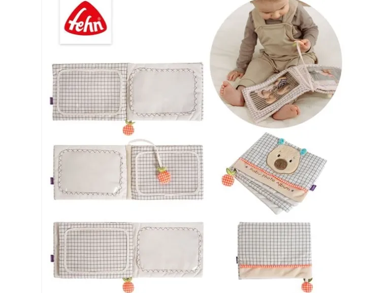 fehn Fotoalbum Capybara, Stoff, Beige / Braun, 20 x 15 cm