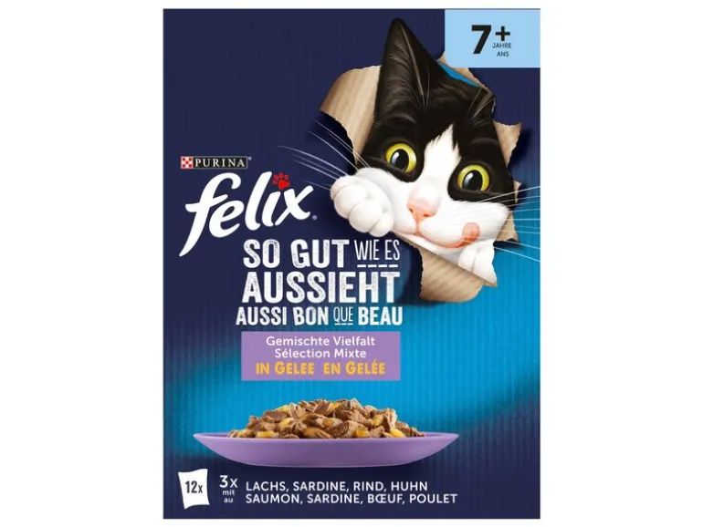 Felix Nassfutter AGAIL Senior Gemischte Vielfalt Gelée 12 x 85 g