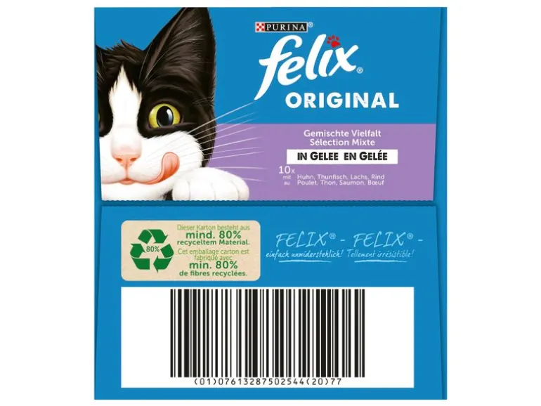 Felix Nassfutter Fleisch & Fisch in Gelée, 40 x 85 g