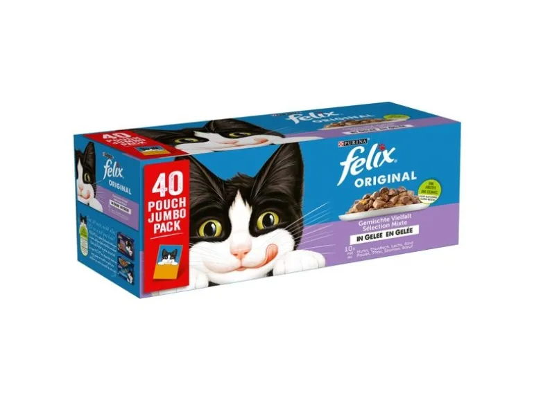 Felix Nassfutter Fleisch und Fisch in Gelée, 2x 40 x 85 g