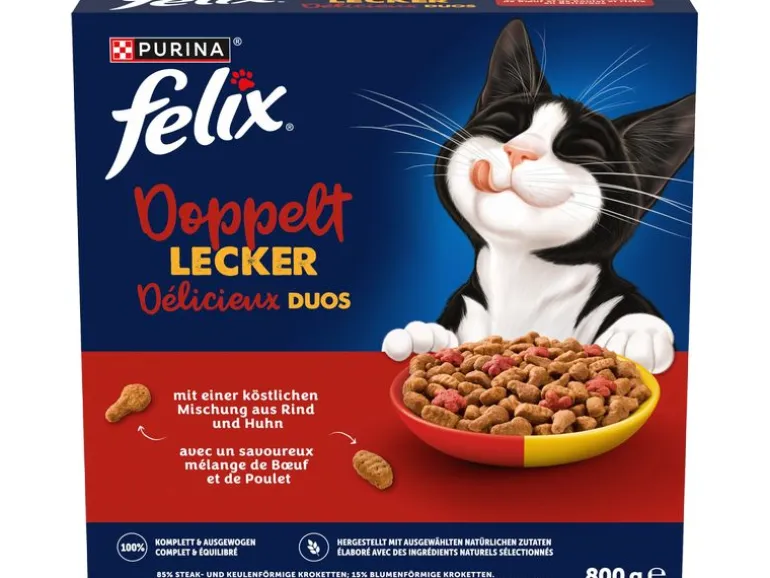 Felix Trockenfutter Doppelt Lecker Adult Fleisch 800 g