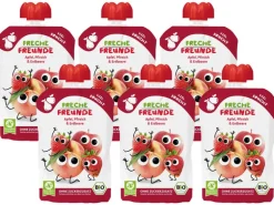 Freche Freunde Quetschbeutel Apfel, Pfirsich, Erdbeere 6x 100 g