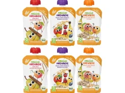 Freche Freunde Quetschie Probierpaket mit Getreide, 6 x 100 g
