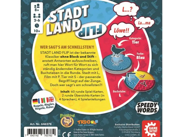 Game Factory Familienspiel Stadt Land Flip